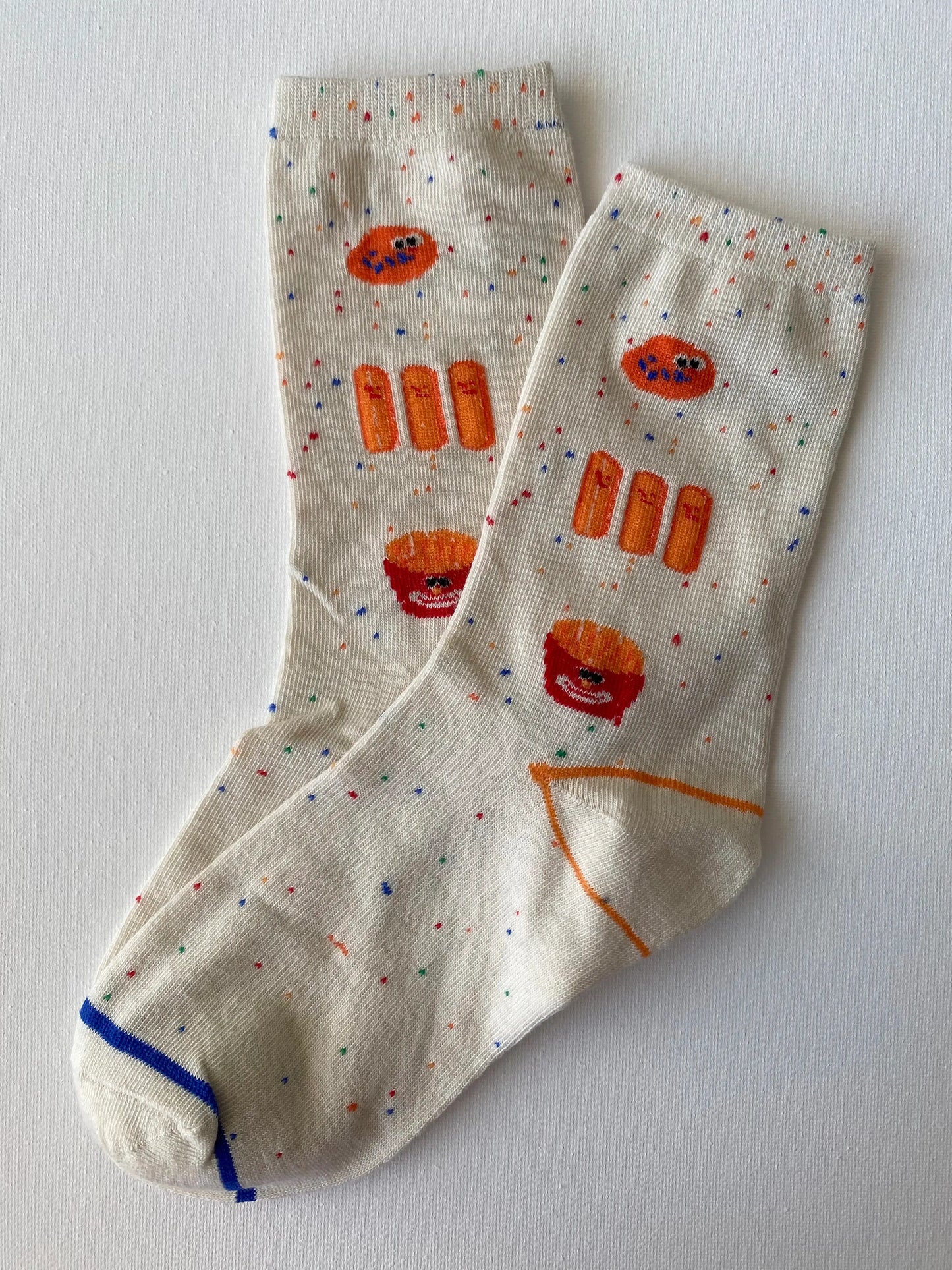 Product image of yum yum fries crew sock left side by Sock the Luck up AU
