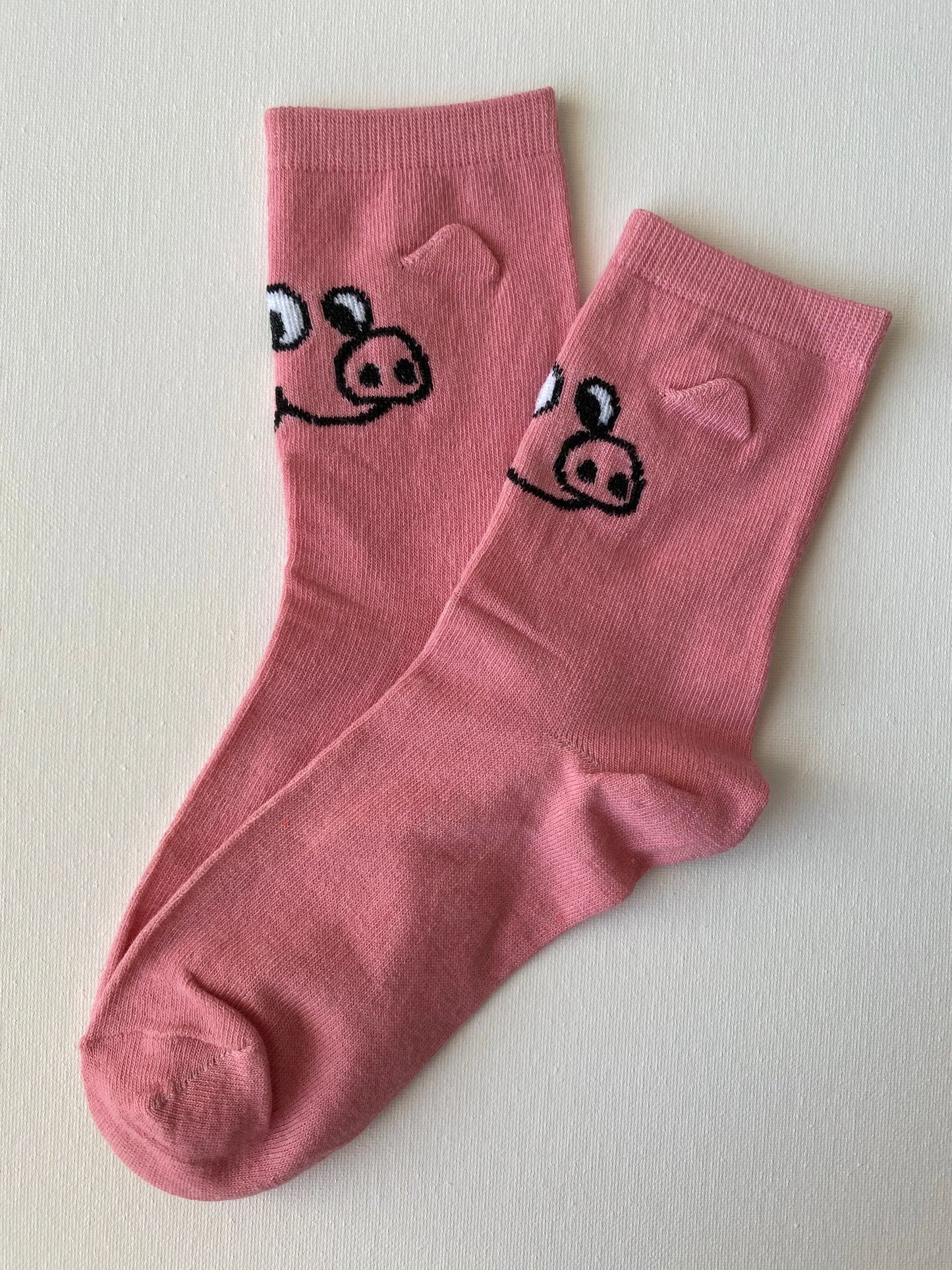Product image of Piggy Print Crew Sock in pink colour by Sock the Luck up AU