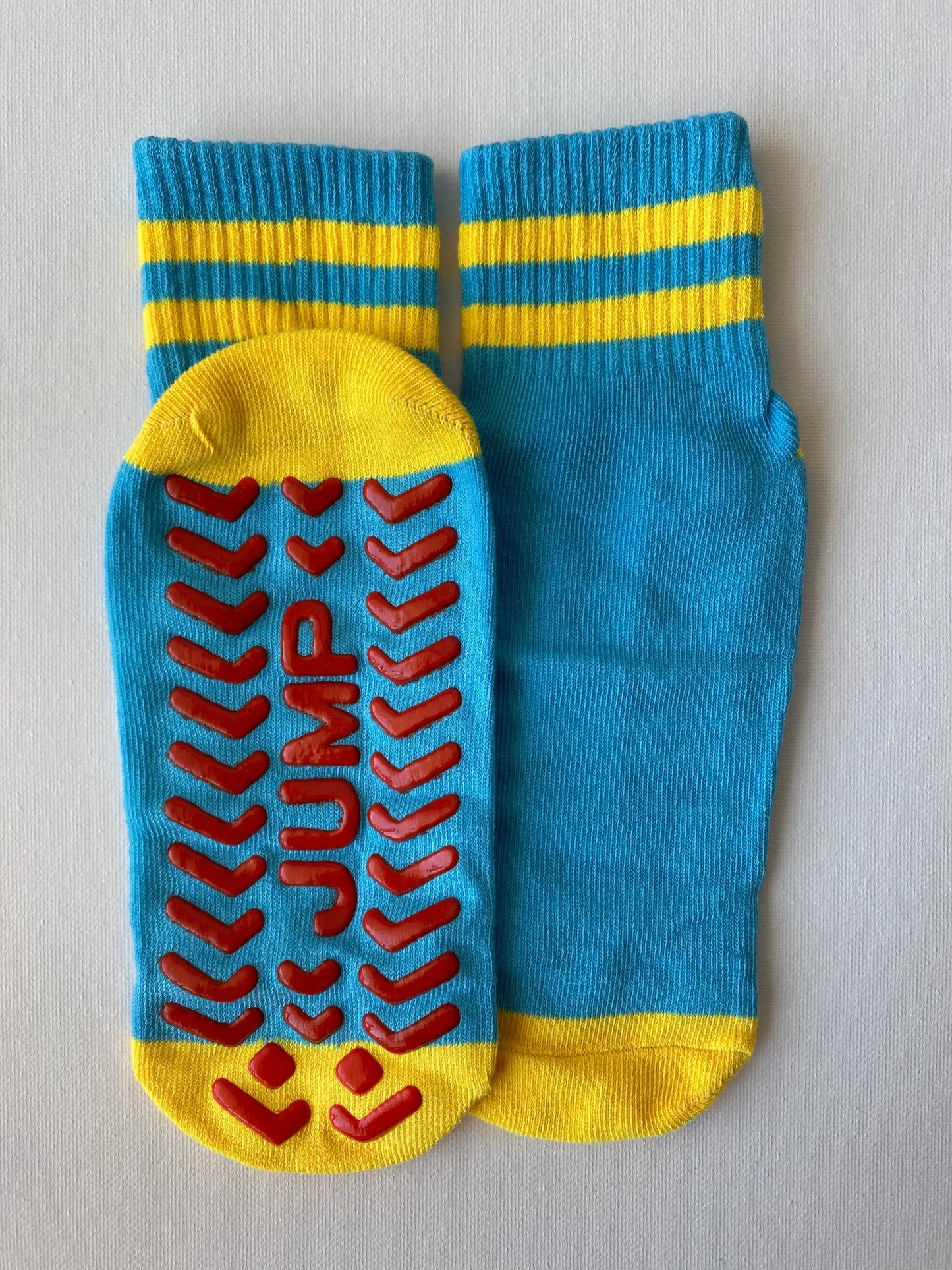 Product image of bold jump family grip sock in blue colour adult size by Sock the Luck up AU