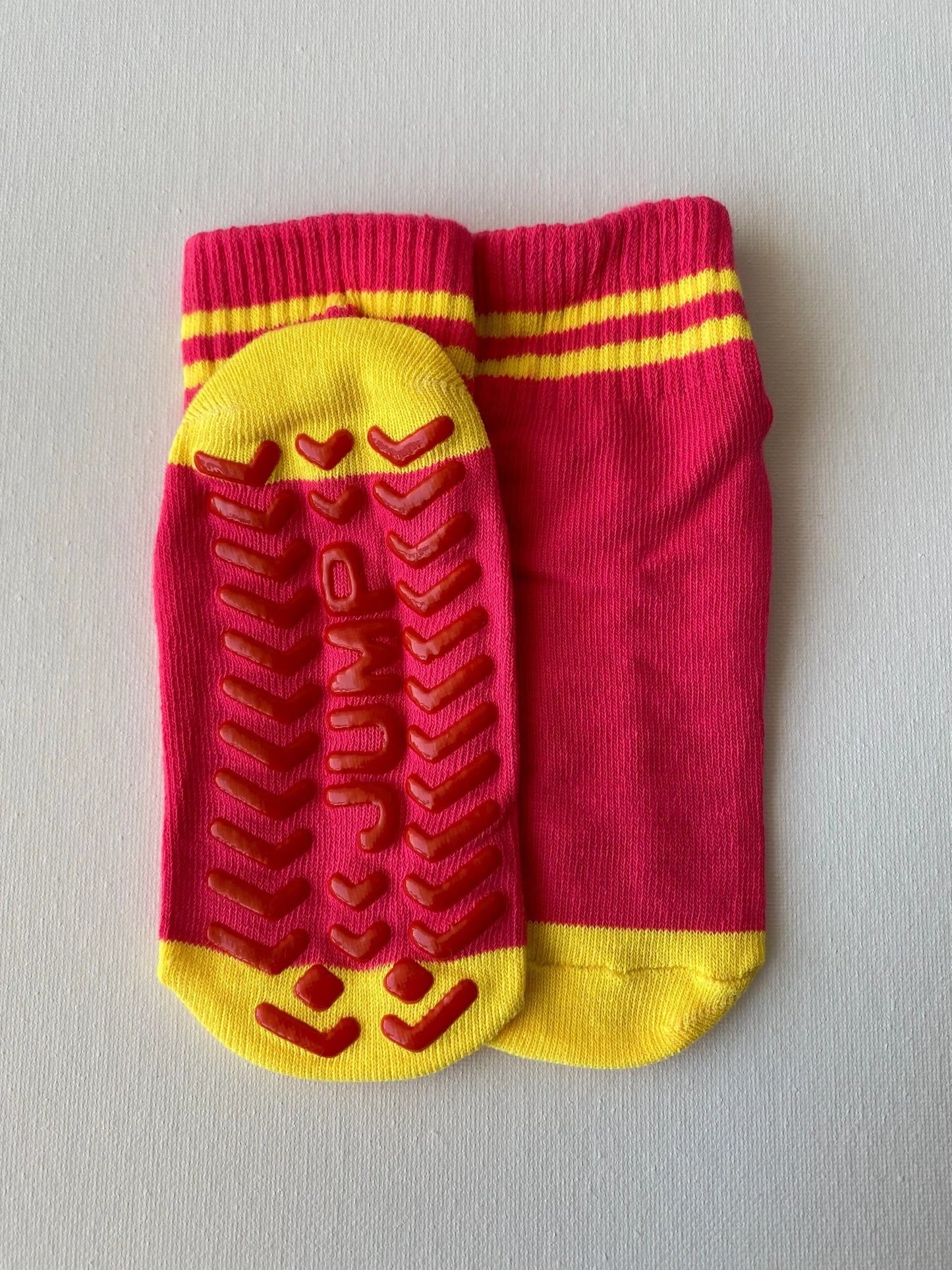 Product image of bold jump family grip sock in pink colour kid size by Sock the Luck up AU