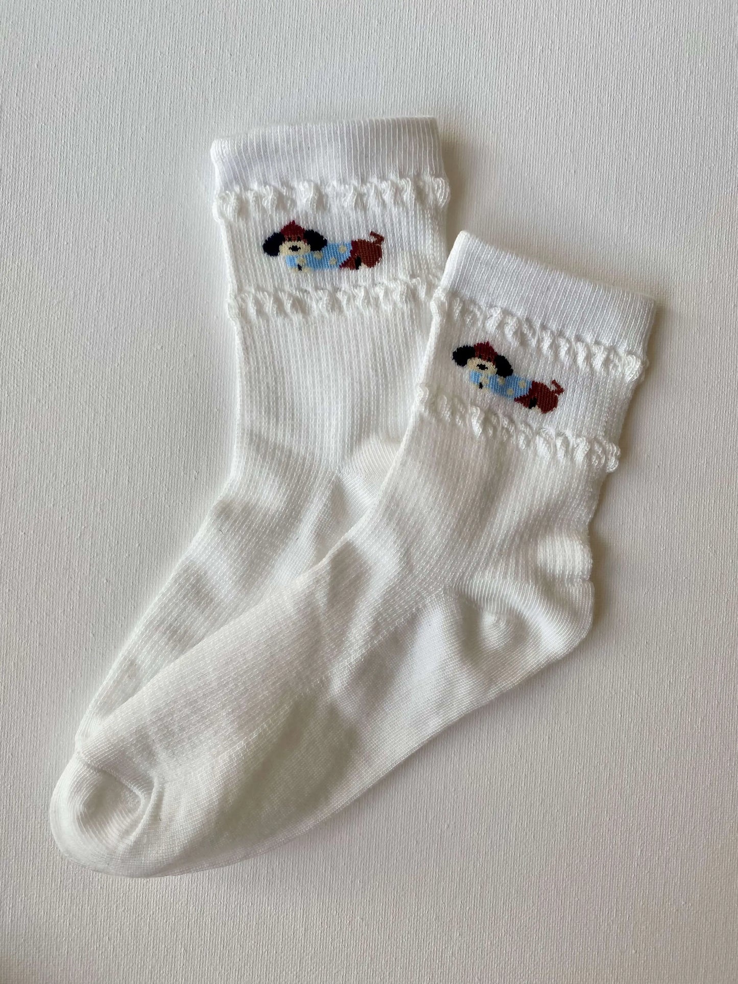 Product image of dachshund in sweater crew sock by Sock the Luck up AU