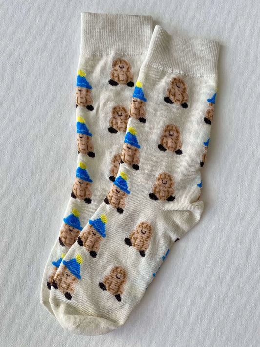 Product image of peanut character crew sock by Sock the Luck up AU