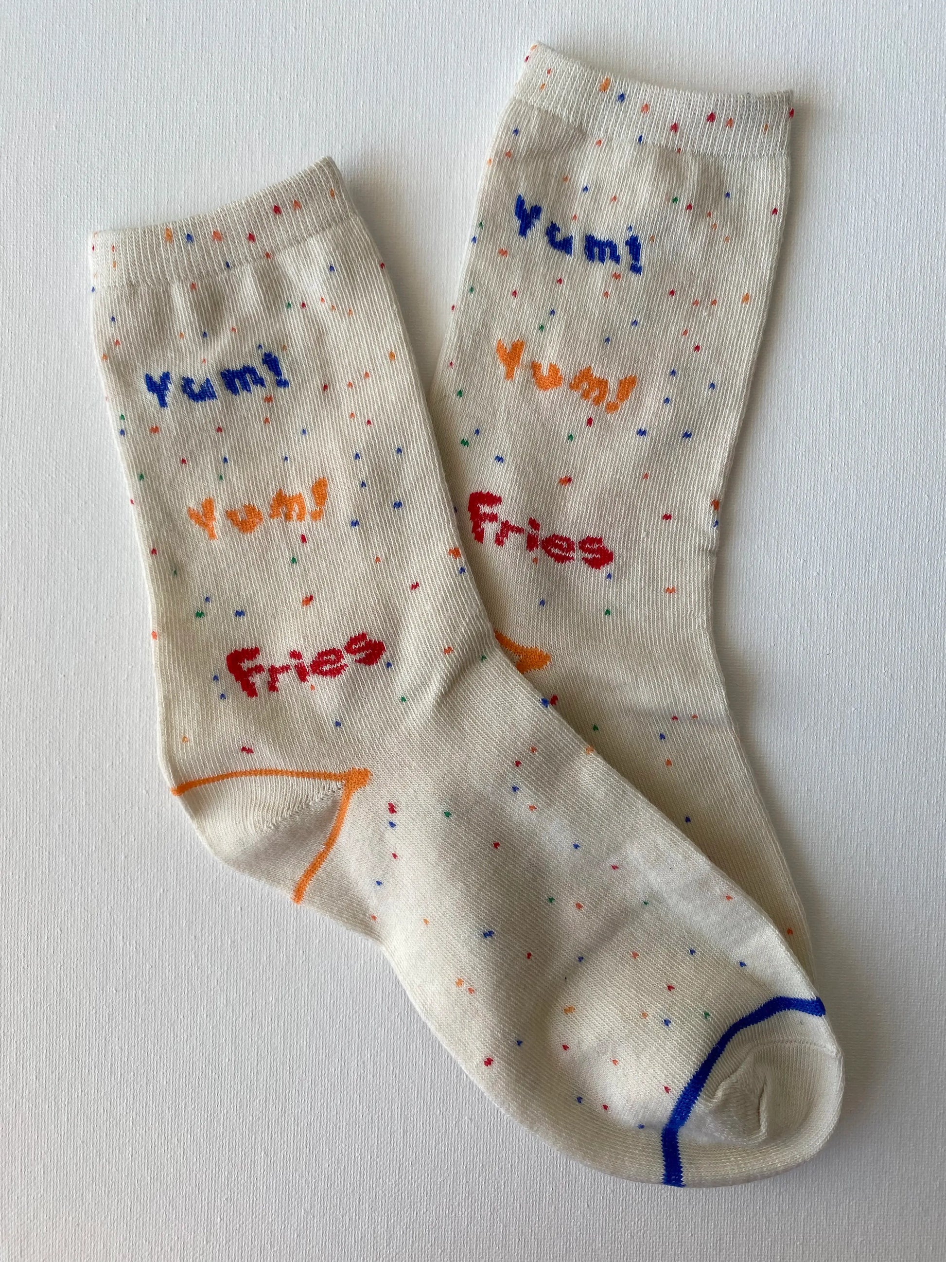 Product image of yum yum fries crew sock right side by Sock the Luck up AU